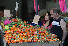 דוכן עגבניות בשוק הכרמל (ארכיון)