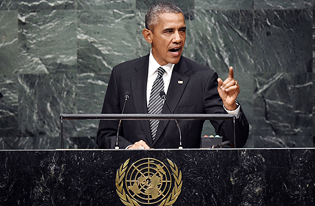 ברק אובמה נואם באו"ם, צילום: איי אף פי