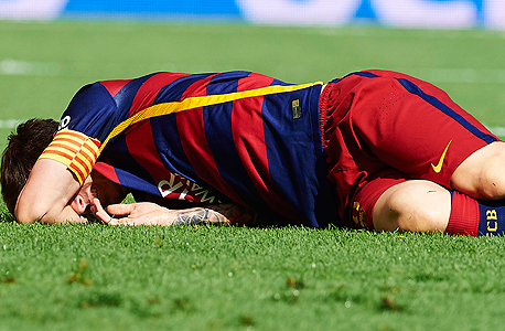 ליאו מסי פצוע שחקן ברצלונה, צילום: אם סי טי