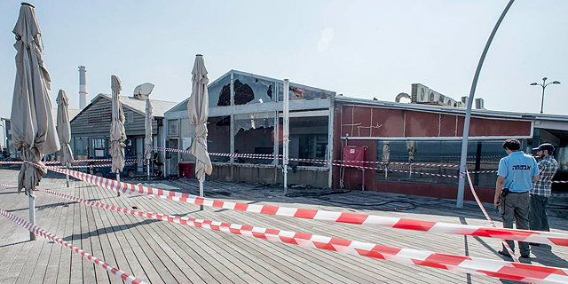 מסעדת מול ים לאחר השריפה, צילום: יובל חן