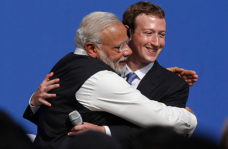 ראש ממשלת הודו עם מארק צוקרברג, צילום: אם סי טי