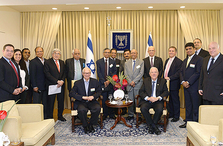 נשיא המדינה ראובן ריבלין מארח את נשיא הודו ו חברי פורום הודו ישראל של אוניברסיטת תל אביב, צילום: מארק ניימן, לע"מ