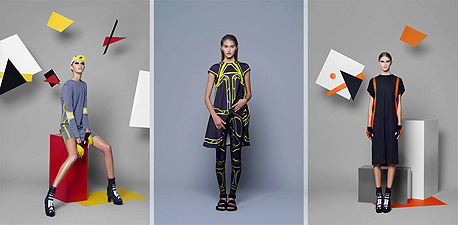 הקולקציה של אברג'יל. מימין: שמלה (1,100 שקל), טייטס ושמלה (3,000 שקל) ושמלה נוספת (950 שקל). "לקהל הישראלי עדיין קשה לבחור מעצב ישראלי" הקולקציה של אברג'יל. מימין: שמלה (1,100 שקל), טייטס ושמלה (3,000 שקל) ושמלה נוספת (950 שקל). "לקהל הישראלי עדיין קשה לבחור מעצב ישראלי"