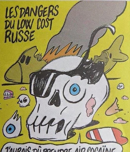 הסכנה בטיסות הרוסיות המוזלות, איור: Charlie Hebdo