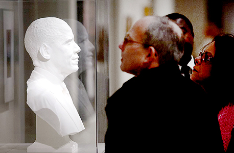 פסל של ברק אובמה שהודפס באמצעות מדפסת תלת־ממד של 3D סיסטמס