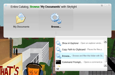 עיון בתיקיות עם SkyLight, צילום מסך: Skylight