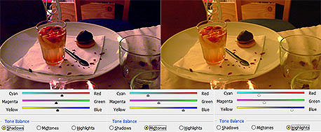 תיקון צבעים ב-Photoshop, לפני (מימין) ואחרי (משמאל)