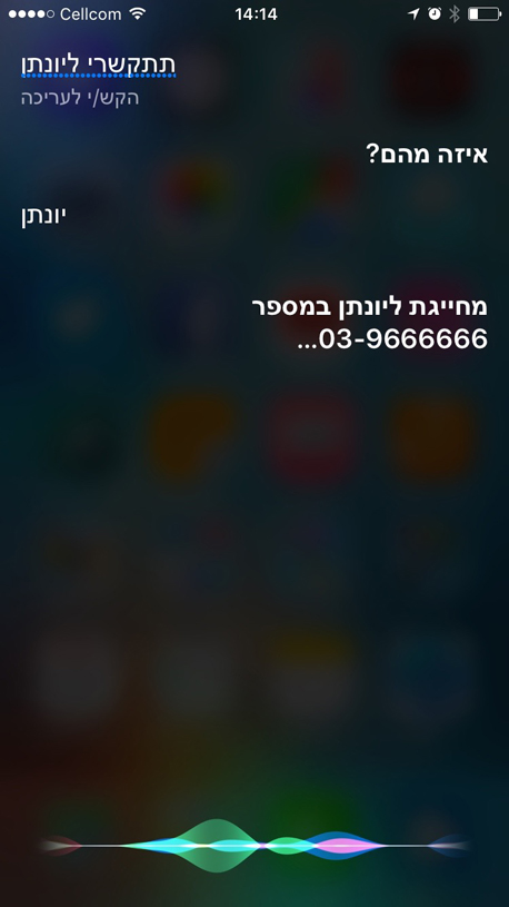 סירי עברית אפל אייפון 6, צילם: עומר כביר