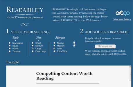 התאמה אישית של Readability 