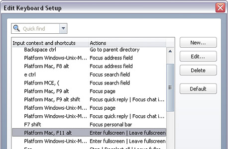 עריכת קיצורי מקלדת באופרה 10 עריכת קיצורי מקלדת באופרה 10