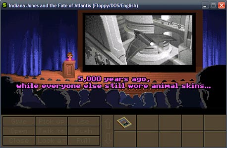 Indiana Jones and the Fate of Atlantis, רץ תחת חלונות XP עם ScummVM 