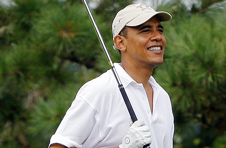 ברק אובמה נשיא ארצות הברית משחק גולף, צילום: רויטרס