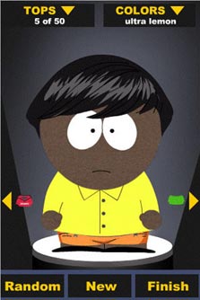 South Park Avatar Creator, אפליקציית אייפון שנוצרה בפלאש