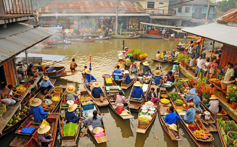 השוק הצף בבנגקוק, תאילנד, צילום: שאטרסטוק