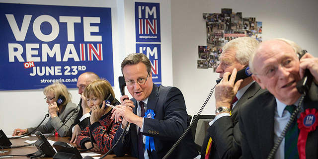 ראש ממשלת בריטניה מגייס תומכים להישארות באיחוד, צילום: איי אף פי