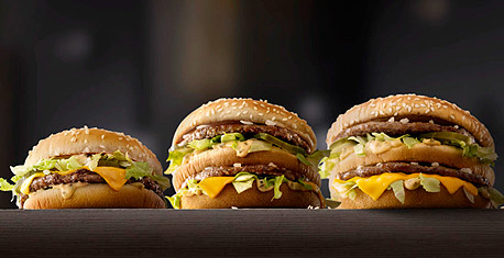 מימין גרנד מק ביג מק מק ג'וניור מקדונלד'ס, צילום: McDonald's