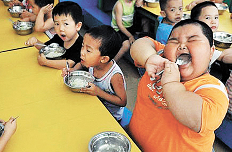 ילדים סינים. השמנה מופרזת