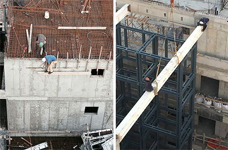 פועלי בניין בסכנה, צילום: הפורום למניעת תאונות עבודה