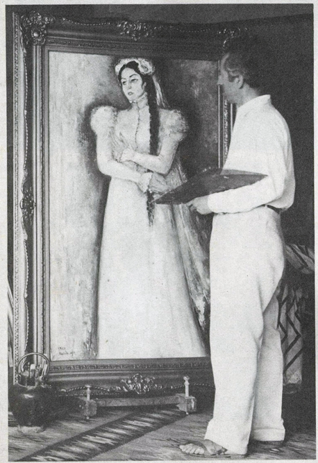 ראובן רובין מצייר את חנה רובינא, באדיבות ארכיון הבימה
