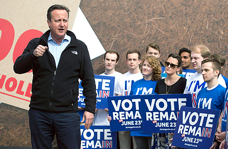 ראש ממשלת בריטניה דיוויד קמרון מגייס תומכים בלונדון בעד הישארות באיחוד, צילום: אי פי איי