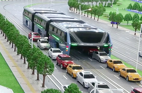 סין. אוטובוס עילי (הדמיה), צילום: youtube / CCTV News