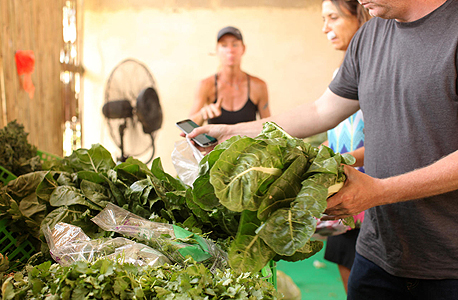 מכירת ירקות במושב , צילום: עמית שעל