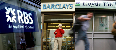 בנקים הבריטים: RBS, ברקליס, לוידס, צילומים: בלומברג