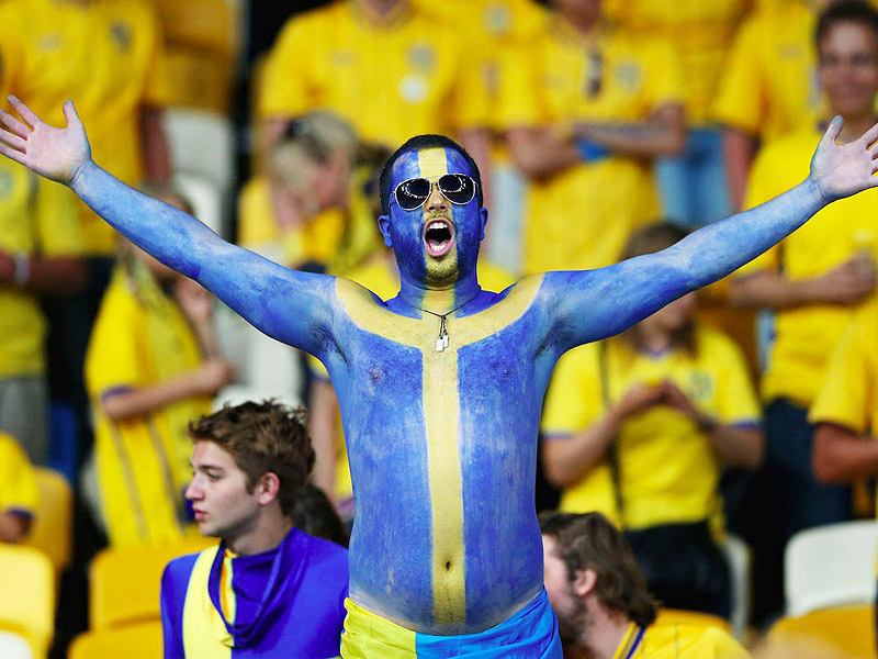 אוהד כדורגל בשבדיה, צילום: גטי אימג