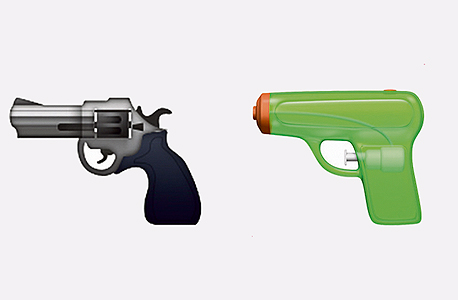  מימין: אימוג'י האקדח החדש והאימוג'י הקודם. התעלמות או הדגשה?