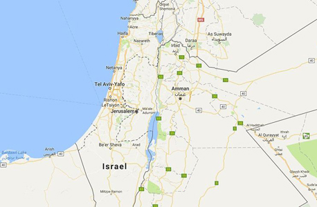 מפת ישראל כפי שהיא מופיעה בגוגל, צילום מסך: google maps