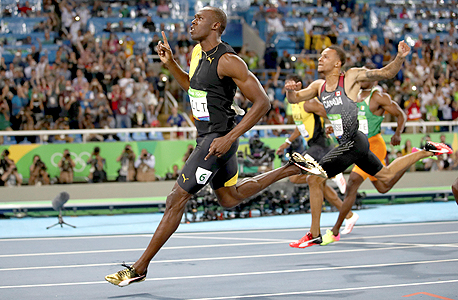 יוסיין בולט אצן ג'מייקני זכה בריצת 100 מטר באולימפיאדת ריו 2016, צילום: גטי אימג'ס