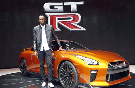 יוסיין בולט פרסום ניסאן GT R, צילום: Nissan
