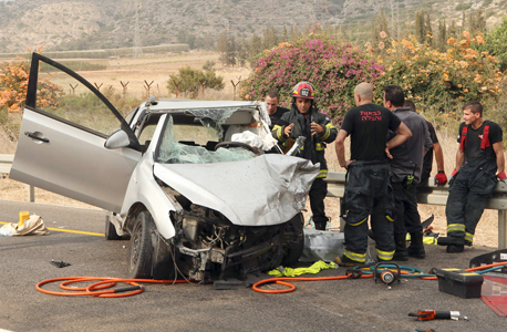 תאונת דרכים בכביש 4, צילום: אלעד גרשגורן
