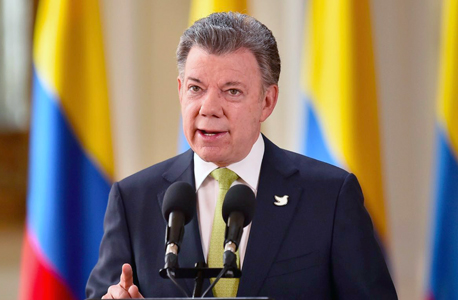 זוכה פרס נובל לשלום לשנת 2016, נשיא קולומביה חואן מנואל סנטוס