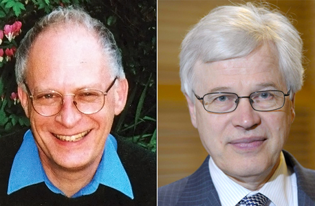 מימין: פרופ' בנגט הולמסטרום ופרופ' אוליבר הארט, זוכי פרס נובל לכלכלה 2016