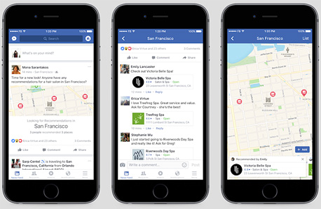 מפת ההמלצות על בתי עסק בפייסבוק