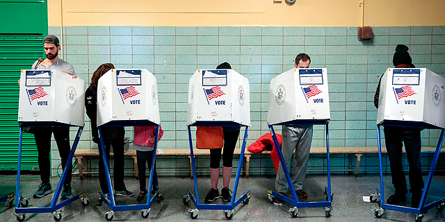 עמדות הצבעה בניו יורק, בחירות 2016, צילום: איי אף פי