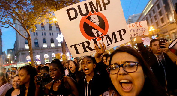 הפגנות נגד בחירת טראמפ, צילום: איי פי
