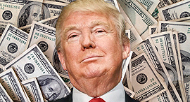 דונלד טראמפ דולר דולרים, צילום: גטי אימג'ס, שאטרסטוק