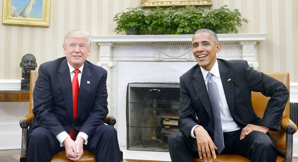 נשיא ארה"ב ברק אובמה והנשיא הנבחר דונלד טראמפ. בלי אידיאולוגיות, צילום: Douliery Olivier/ABACA USA