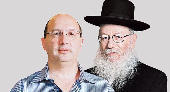 מימין: יעקב ליצמן שר הבריאות ואבי ניסנקורן יו"ר ההסתדרות