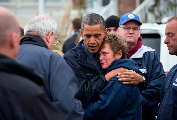 נובמבר 2012. הנשיא בא לנחם ולעודד ת נפגעי הסופה סנדי בניו ג