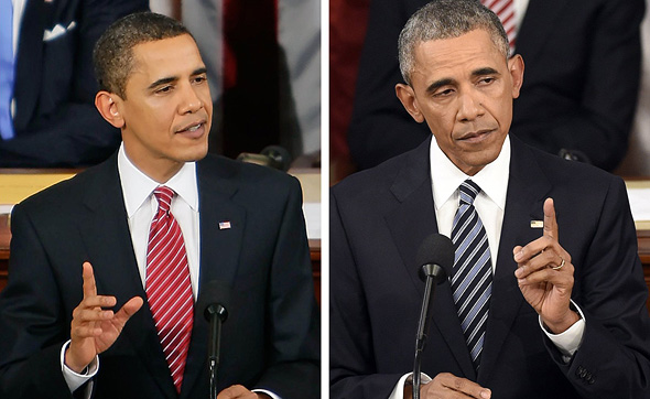 ברק אובמה לפני ואחרי, צילום: גטי אימג'ס