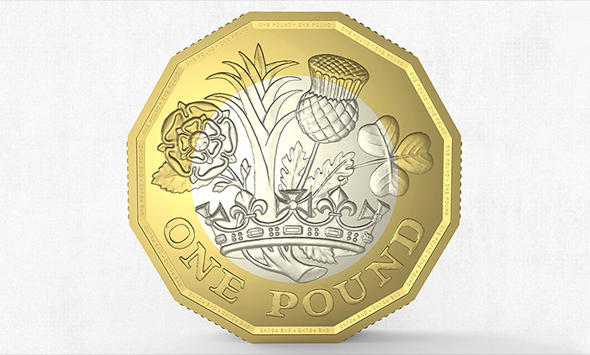 המטבע החדש של 1 ליש"ט, שייכנס לתוקף ב-28 במרץ, צילום: cnn