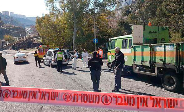 זירת הרצח ברחוב הגיבורים בחיפה