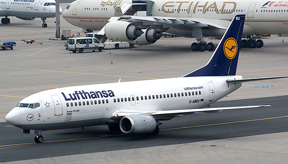 A Lufthansa airplane