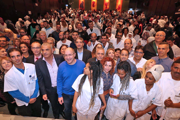 500 עובדי קבלן נקלטו להעסקה ישירה בבית החולים שיבא , צילום: אורן כהן, דוברות ההסתדרות