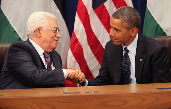 נשיא ארה"ב היוצא ברק אובמה ויו"ר הרשות הפלסטינית אבו מאזן, צילום: אם סי טי