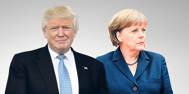 קנצלרית גרמניה אגלה מרקל ונשיא ארה"ב דונלד טראמפ, צילום: Sipa USA, רויטרס