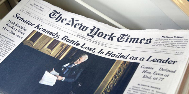 ניו יורק טיימס יגבה תשלום על תוכן אינטרנטי בתחילת השנה הבאה